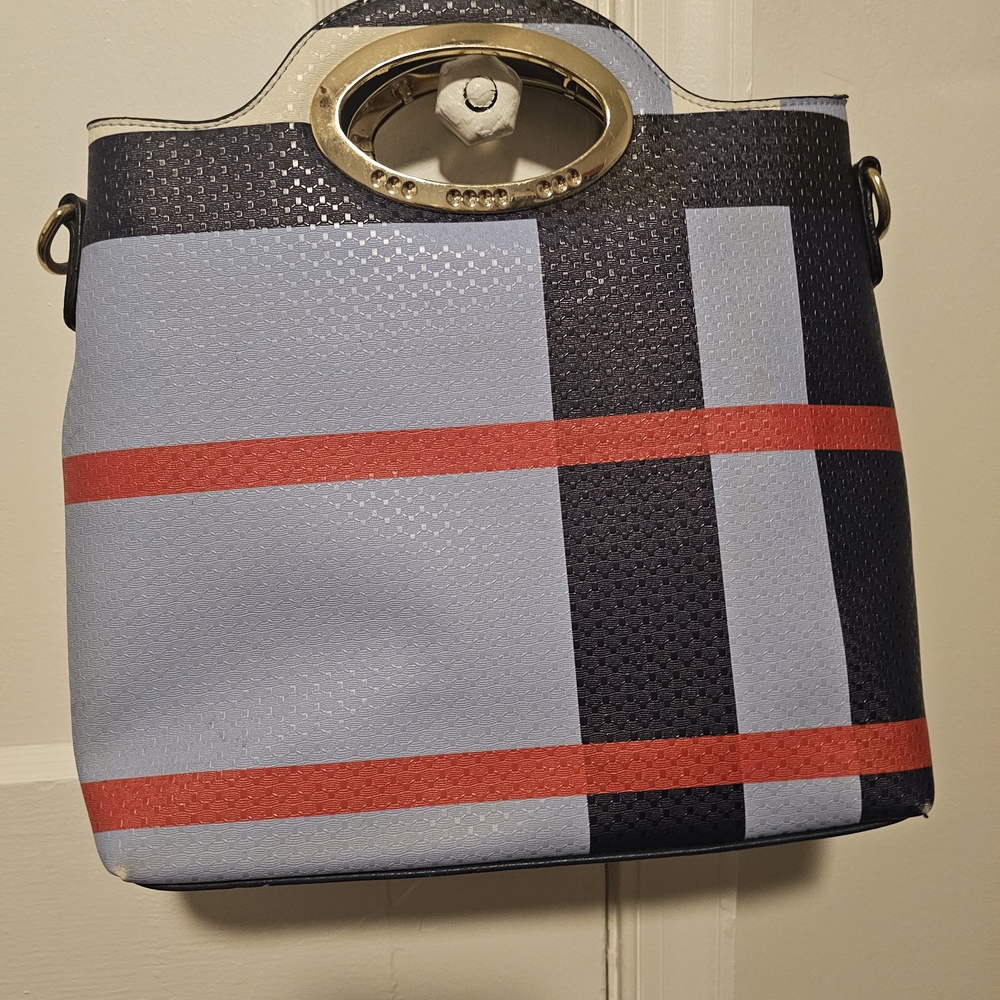 Stylish Blue and Red Tote Bag